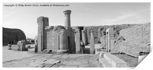 The ruins of the temple of Horus at Idfu, Egypt. Print by Philip Brown