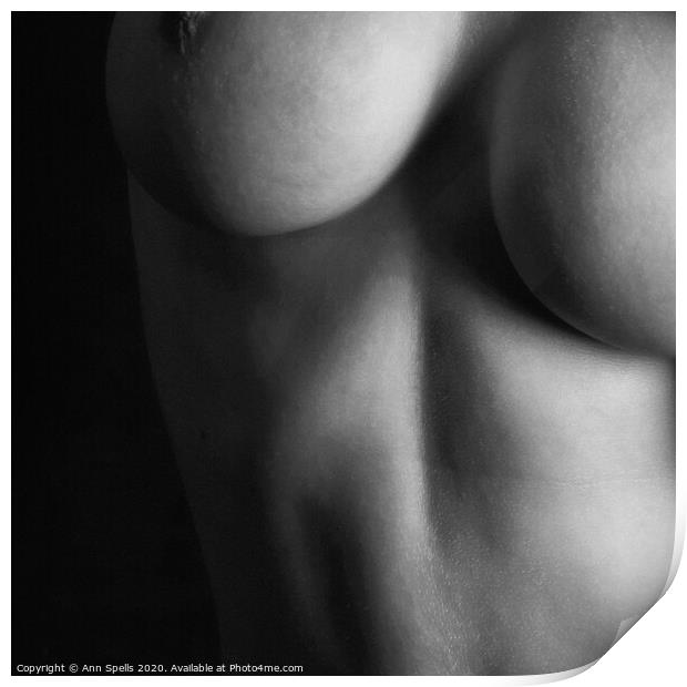 Naked woman bodyscape Print by Ann Spells