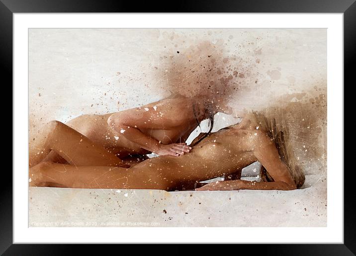 Two women making love Framed Mounted Print by Ann Spells