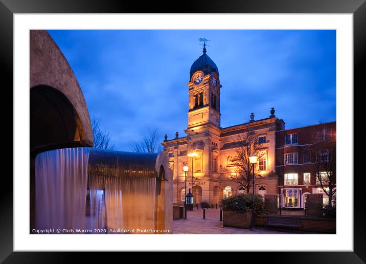 The Guildhall and Fountain Market Place Derby Framed Mounted Print by Chris Warren