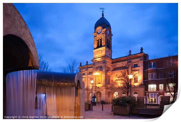 The Guildhall and Fountain Market Place Derby Print by Chris Warren