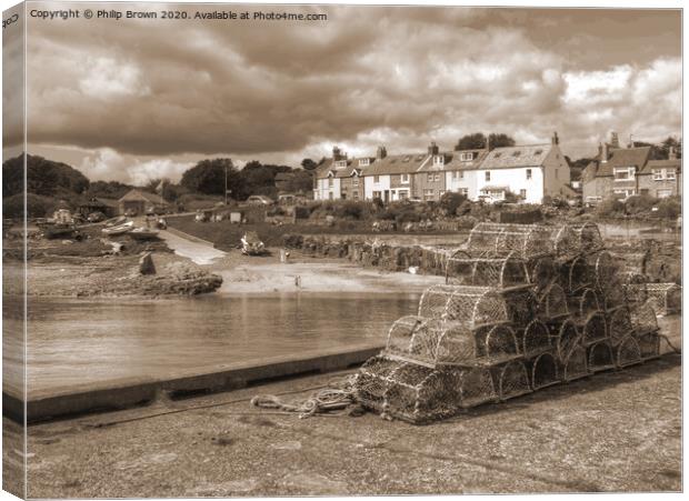 Fishermans Crab Pots, Craster, Northumberland  Canvas Print by Philip Brown