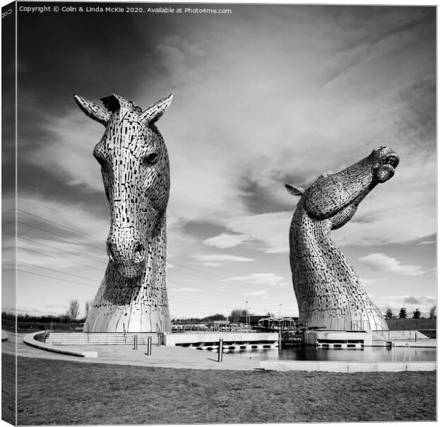 'The Kelpies' by Andy Scott Canvas Print by Colin & Linda McKie