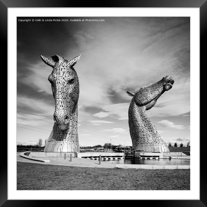 'The Kelpies' by Andy Scott Framed Mounted Print by Colin & Linda McKie