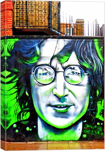 John Lennon Street Art Mural Camden Canvas Print by Andy Evans Photos
