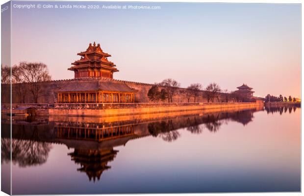 Wall and Moat, Forbidden City, Beijing Canvas Print by Colin & Linda McKie