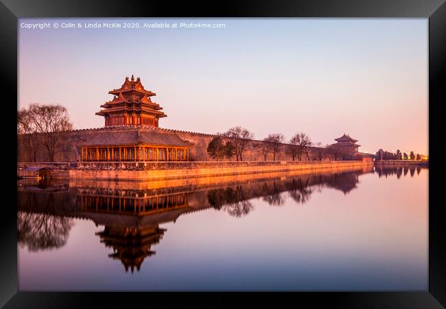 Wall and Moat, Forbidden City, Beijing Framed Print by Colin & Linda McKie