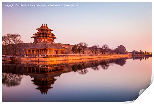 Wall and Moat, Forbidden City, Beijing Print by Colin & Linda McKie