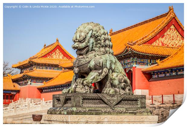 Bronze Lioness, Forbidden City, Beijing Print by Colin & Linda McKie