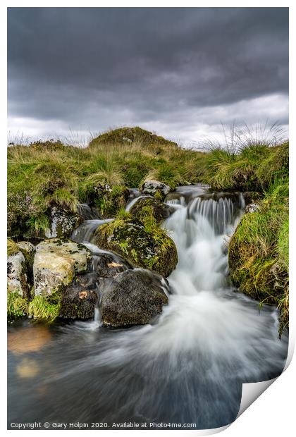 Stormy Dartmoor skies above the River Meavy Print by Gary Holpin