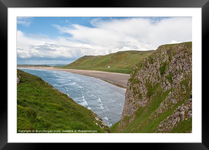 The old rectory on Rhossili bay Framed Mounted Print by Bryn Morgan