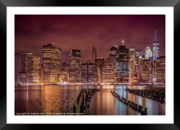 NEW YORK CITY Nightly Impressions  Framed Mounted Print by Melanie Viola