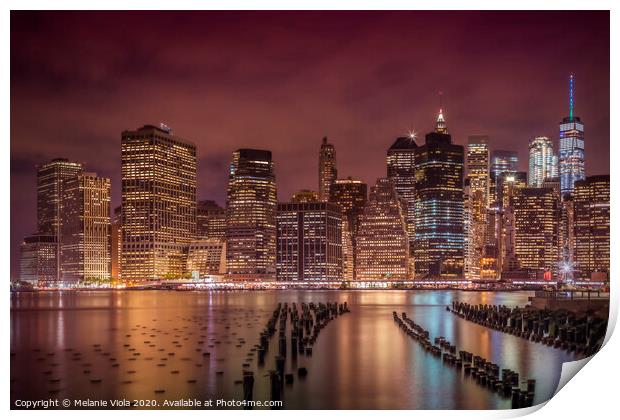 NEW YORK CITY Nightly Impressions  Print by Melanie Viola