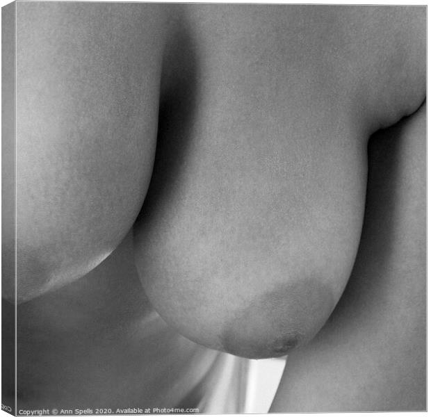 Naked breast black and white photography Canvas Print by Ann Spells
