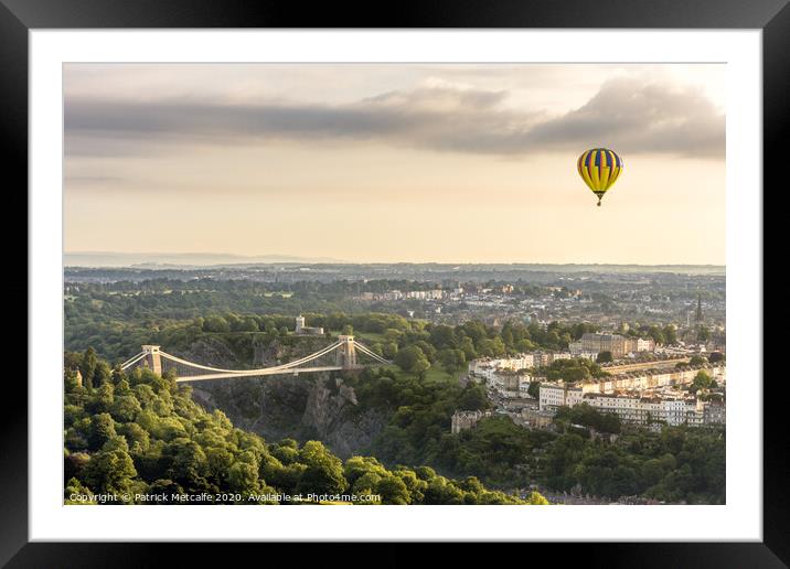 Hot Air Balloon over Clifton Framed Mounted Print by Patrick Metcalfe