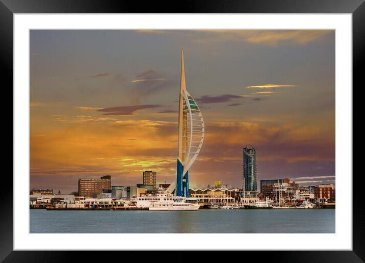 Sunrise over Portsmouth Harbour Framed Mounted Print by Dave Williams