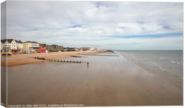 Bognor Regis Sea Front Looking East Canvas Print by Allan Bell