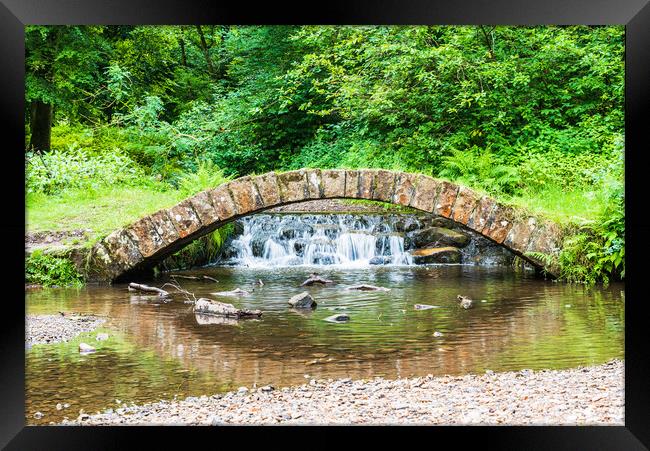 Crossing Bridge at Sunnyhurst Woods Darwen  Framed Print by Caroline James