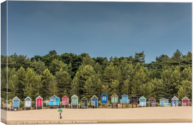 Beach Huts at Wells-next-the-Sea Canvas Print by Patrick Metcalfe