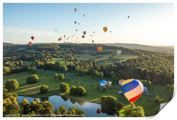 200 Hot Air Balloons over Wiltshire Print by Patrick Metcalfe