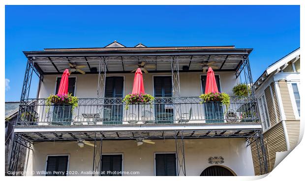 French Quarter Dumaine Street New Orleans Louisiana Print by William Perry