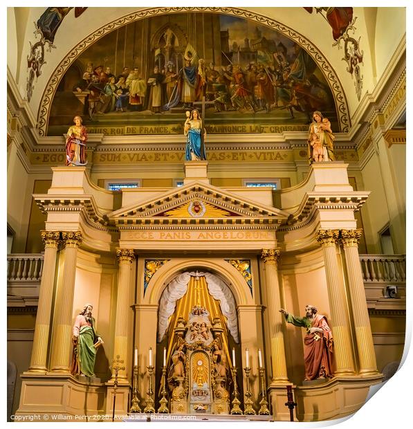 Altar Saint Louis Cathedral New Oreleans Louisiana Print by William Perry