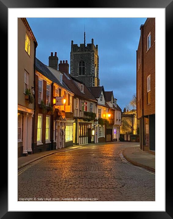 Princes Street at Night, Norwich  Framed Mounted Print by Sally Lloyd