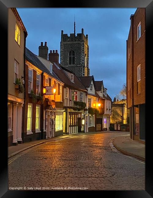 Princes Street at Night, Norwich  Framed Print by Sally Lloyd
