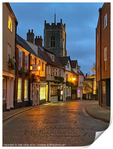 Princes Street at Night, Norwich  Print by Sally Lloyd