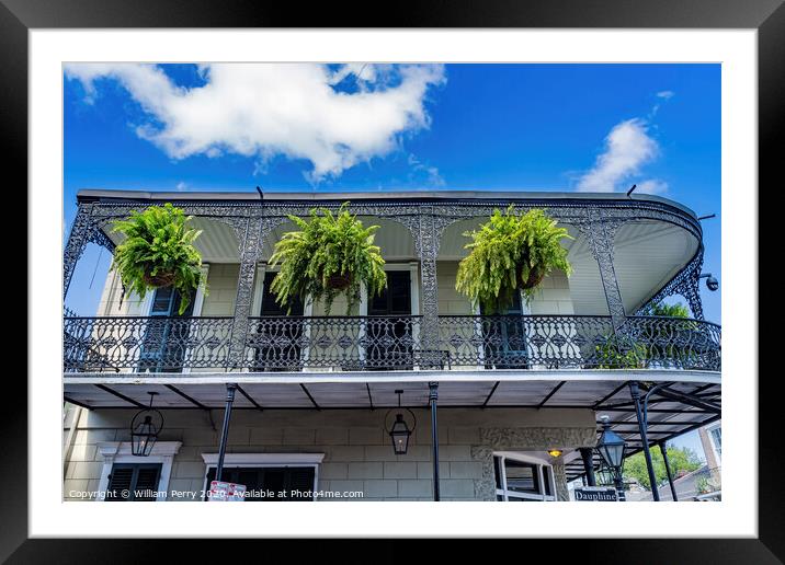 Old Building French Quarter Dauphine Street New Orleans Louisiana Framed Mounted Print by William Perry