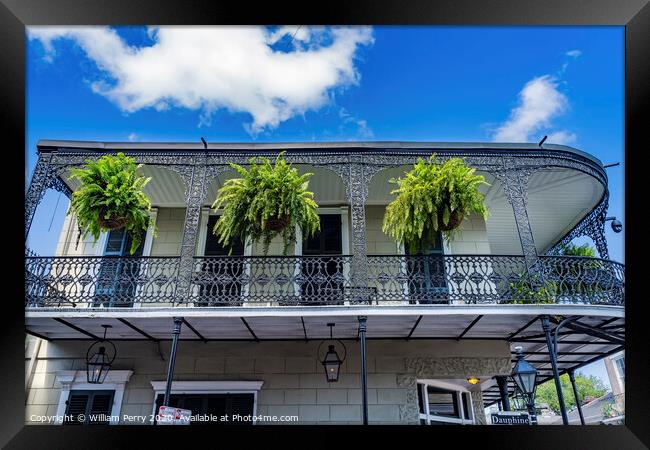 Old Building French Quarter Dauphine Street New Orleans Louisiana Framed Print by William Perry