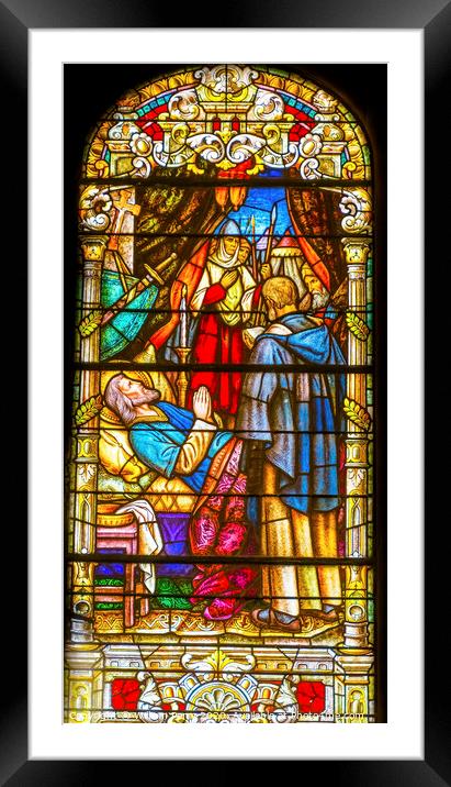 King Death Stained Glass Saint Louis Cathedral New Orleans Louis Framed Mounted Print by William Perry