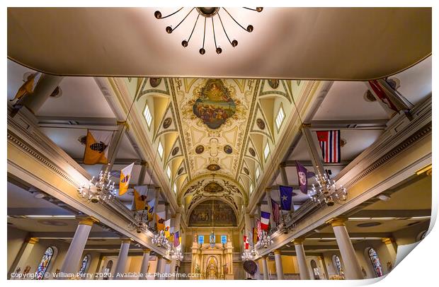 Altar Saint Louis Cathedral New Orleans Louisiana Print by William Perry