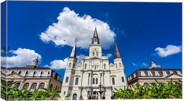 Saint Louis Cathedral Facade New Orleans Louisiana Canvas Print by William Perry