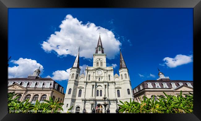 Saint Louis Cathedral Facade New Orleans Louisiana Framed Print by William Perry