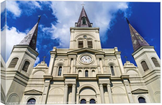 Saint Louis Cathedral Facade New Orleans Louisiana Canvas Print by William Perry