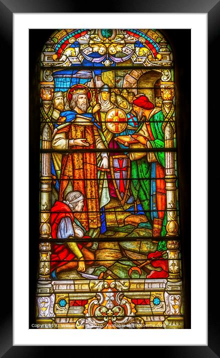 Crusades Stained Glass Saint Louis Cathedral New Orleans Louisia Framed Mounted Print by William Perry
