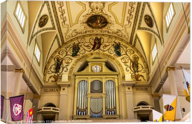 Organ Basilica Saint Louis Cathedral New Orleans Louisiana Canvas Print by William Perry