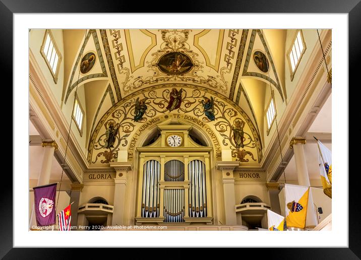 Organ Basilica Saint Louis Cathedral New Orleans Louisiana Framed Mounted Print by William Perry
