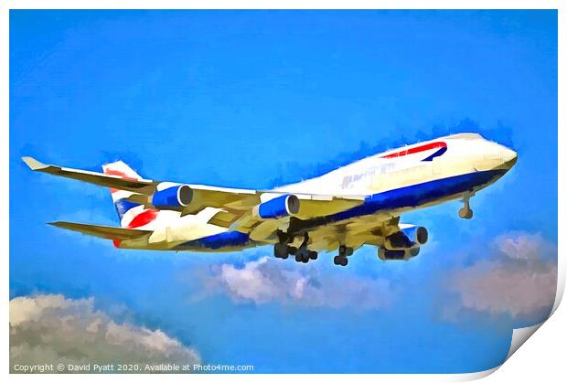  Boeing 747 Pop Art Print by David Pyatt