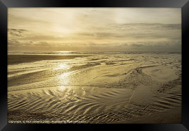 Dunraven Bay Sand Shapes Glamorgan Coast Wales Framed Print by Nick Jenkins