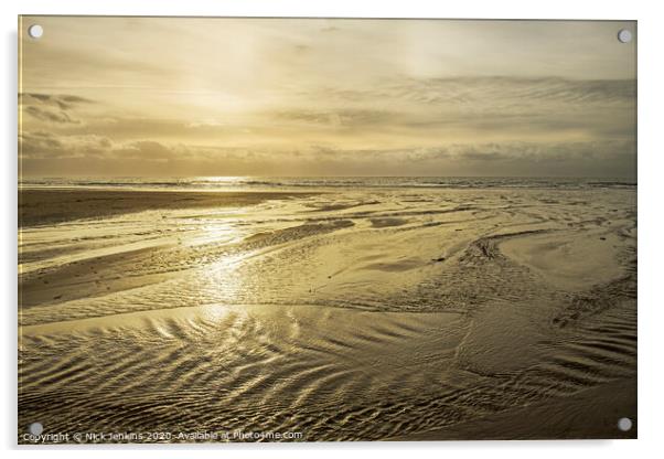 Dunraven Bay Sand Shapes Glamorgan Coast Wales Acrylic by Nick Jenkins