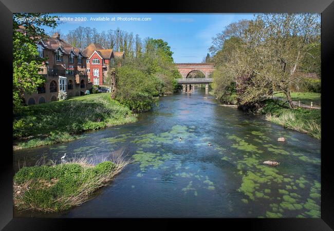 Leatherhead bridge and river Framed Print by Kevin White