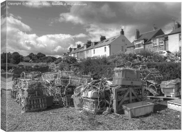 fisherman's Crab Pots at Craster, Northumberland Canvas Print by Philip Brown