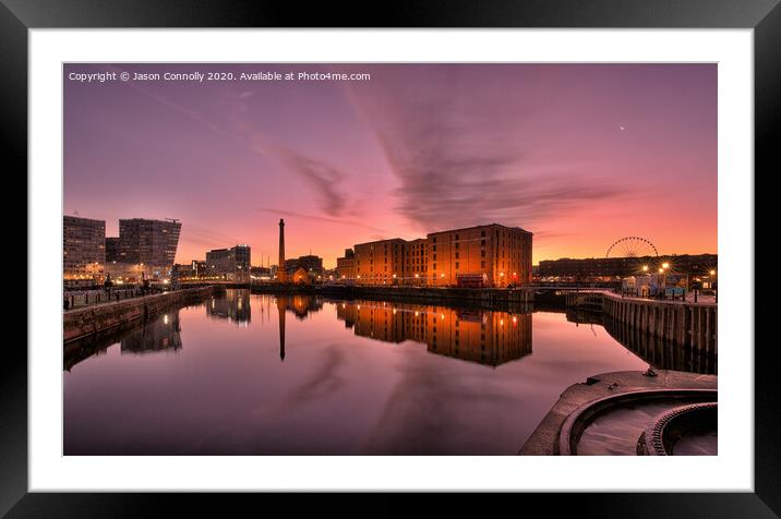 Sunrise At Royal Albert Dock. Framed Mounted Print by Jason Connolly