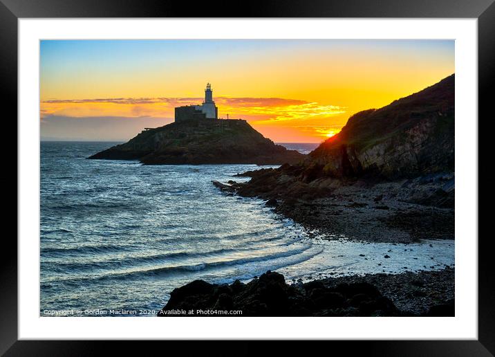Sunrise over Mumbles Lighthouse Framed Mounted Print by Gordon Maclaren