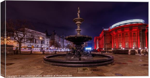 Steble fountain liverpool Canvas Print by Paul Madden