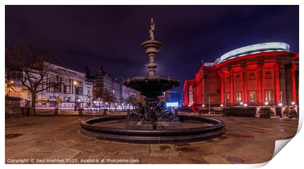 Steble fountain liverpool Print by Paul Madden