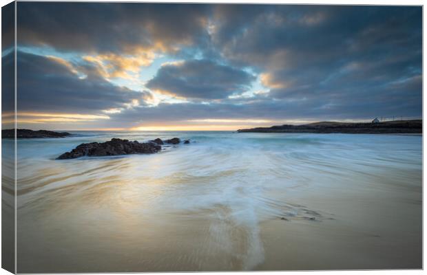 Sunset at Clachtoll Assynt Beach Scottish Highland Canvas Print by Phil Durkin DPAGB BPE4