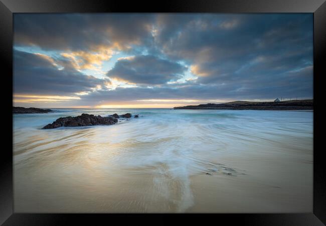 Sunset at Clachtoll Assynt Beach Scottish Highland Framed Print by Phil Durkin DPAGB BPE4